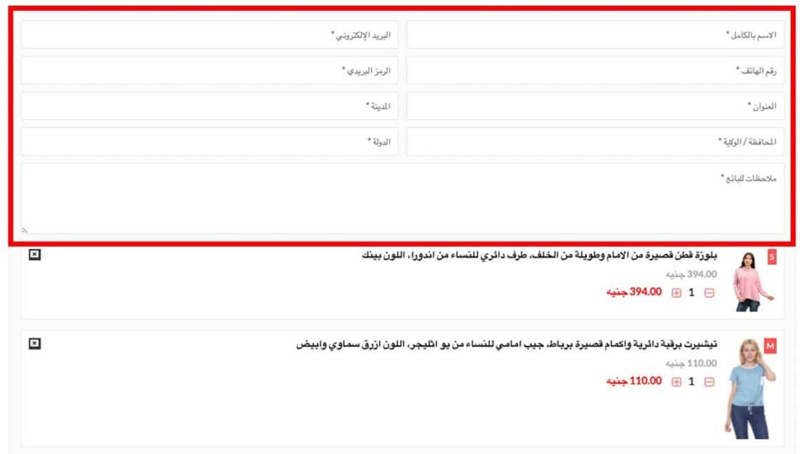 بيانات العميل قالب سورا كارت
