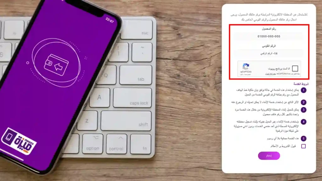 الاستعلام عن المحافظ الإلكترونية
